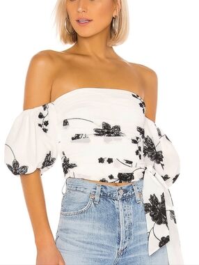 House Of Harlow x Revolve Embroidered Reya Off The Shoulder Blouse